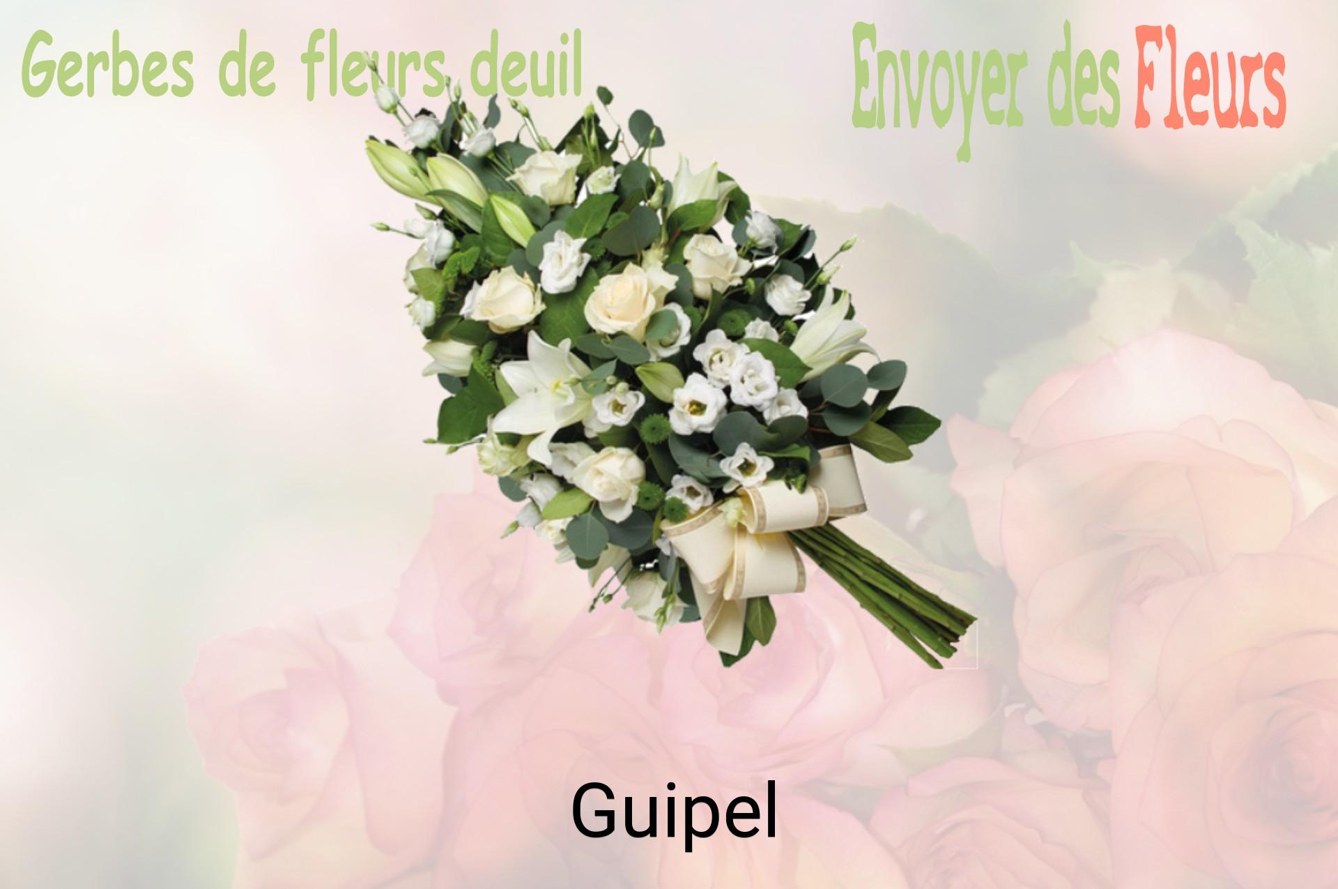 Gerbe de fleurs de deuil livrée à Guipel